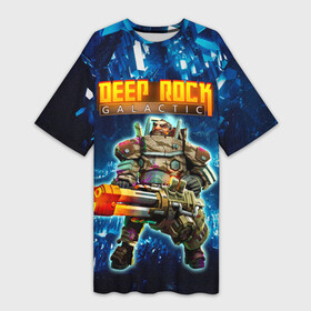 Платье-футболка 3D с принтом Deep Rock Galactic  Gunner в Екатеринбурге,  |  | deep rock galactic | drg | dwarf | gnome | gunner | гном | дип рок галактик | добыча минералов | космические шахтеры | стрелок