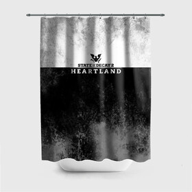 Штора 3D для ванной с принтом State of Decay | Heartland | Logo в Екатеринбурге, 100% полиэстер | плотность материала — 100 г/м2. Стандартный размер — 146 см х 180 см. По верхнему краю — пластиковые люверсы для креплений. В комплекте 10 пластиковых колец | heartland | logo | state of decay | survival horror | undead labs | загнивающий штат | зомби апокалипсис | лого | логотип | стадия разложения | стейт оф декай | эмблема