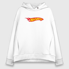 Женское худи Oversize хлопок с принтом Hot Wheels Big Fire Logo в Екатеринбурге, френч-терри — 70% хлопок, 30% полиэстер. Мягкий теплый начес внутри —100% хлопок | боковые карманы, эластичные манжеты и нижняя кромка, капюшон на магнитной кнопке | Тематика изображения на принте: auto | bone shaker | hot wheels | logo | mattel | rd02 | twin mill | авто | автомобиль | ам | горячие колёса | лого | логотип | хот велс | эмблема