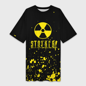 Платье-футболка 3D с принтом S.T.A.L.K.E.R. 2  БРИЗГИ в Екатеринбурге,  |  | chernobyl | pripyat | shadow of chernobyl | stalker | stalker 2 | воля | меченый | припять | свобода | свобода воля | сталкер | сталкер 2 | тени чернобыля | чернобыль