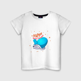Детская футболка хлопок с принтом Holydays! в Екатеринбурге, 100% хлопок | круглый вырез горловины, полуприлегающий силуэт, длина до линии бедер | new year | арт | графика | зима | кот | новый год | рождество