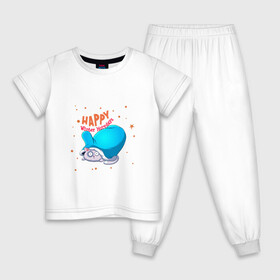 Детская пижама хлопок с принтом Holydays! в Екатеринбурге, 100% хлопок |  брюки и футболка прямого кроя, без карманов, на брюках мягкая резинка на поясе и по низу штанин
 | new year | арт | графика | зима | кот | новый год | рождество