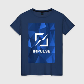 Женская футболка хлопок с принтом Cobalt Impulse в Екатеринбурге, 100% хлопок | прямой крой, круглый вырез горловины, длина до линии бедер, слегка спущенное плечо | esport | impulse | импульс | киберспорт | лгу | сккимпульс | студенты