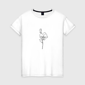 Женская футболка хлопок с принтом Цветок любви (оригинальный) в Екатеринбурге, 100% хлопок | прямой крой, круглый вырез горловины, длина до линии бедер, слегка спущенное плечо | девушке | любви | оригинальный | подарок | цветок