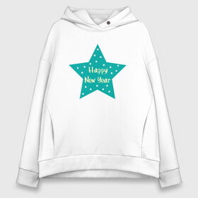 Женское худи Oversize хлопок с принтом Новогодняя Звезда Happy New Year Star Новый Год в Екатеринбурге, френч-терри — 70% хлопок, 30% полиэстер. Мягкий теплый начес внутри —100% хлопок | боковые карманы, эластичные манжеты и нижняя кромка, капюшон на магнитной кнопке | 2022 | black | cat | christmas | merry | new year | tiger | xmas | водяной | год тигра | новый год | паттерн | полосатый | рождество | снег | снежинки | тигры | узор | цветы | черный