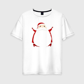 Женская футболка хлопок Oversize с принтом Дед Санта 2022 в Екатеринбурге, 100% хлопок | свободный крой, круглый ворот, спущенный рукав, длина до линии бедер
 | дед мороз | зима | новый год | праздник | санта клаус