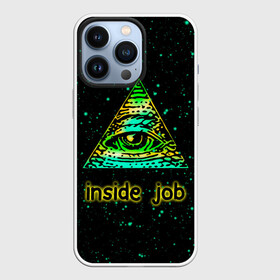 Чехол для iPhone 13 Pro с принтом Inside Job Всевидящее око в Екатеринбурге,  |  | allseeing eye | cognito inc | eye | inside job | reptilian | triangle | божий глаз | всевидящее око | всевядящий глаз | глаз | глаз в треугольнике | дельта | корпорация заговор | око | символ | треугольник с глазом