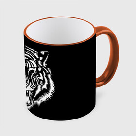 Кружка с принтом Сильный тигр в Екатеринбурге, керамика | ёмкость 330 мл | 2022 | strong | tiger | сильный | тигр