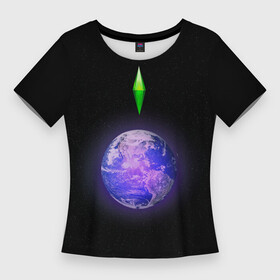 Женская футболка 3D Slim с принтом Сontrol of the Universe Sims3 в Екатеринбурге,  |  | sims | вселенная | звезды | космос | планеты