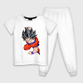 Детская пижама хлопок с принтом Son Goku (Dragon Ball Z) в Екатеринбурге, 100% хлопок |  брюки и футболка прямого кроя, без карманов, на брюках мягкая резинка на поясе и по низу штанин
 | anime | dragonball | goku | аниме | анимэ | гоку | драконий | жемчуг | манга