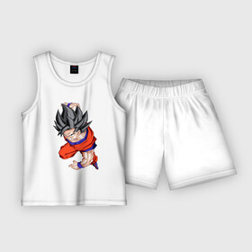 Детская пижама с шортами хлопок с принтом Son Goku (Dragon Ball Z) в Екатеринбурге,  |  | anime | dragonball | goku | аниме | анимэ | гоку | драконий | жемчуг | манга