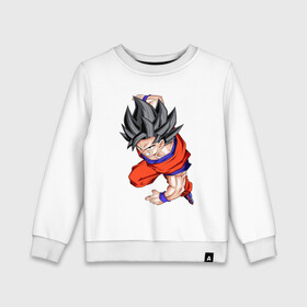 Детский свитшот хлопок с принтом Son Goku (Dragon Ball Z) в Екатеринбурге, 100% хлопок | круглый вырез горловины, эластичные манжеты, пояс и воротник | anime | dragonball | goku | аниме | анимэ | гоку | драконий | жемчуг | манга