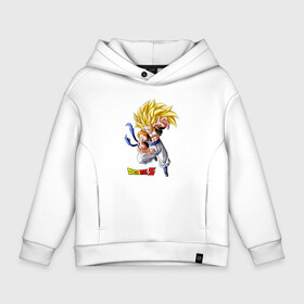 Детское худи Oversize хлопок с принтом Dragon Ball Z Драконий жемчуг Зет в Екатеринбурге, френч-терри — 70% хлопок, 30% полиэстер. Мягкий теплый начес внутри —100% хлопок | боковые карманы, эластичные манжеты и нижняя кромка, капюшон на магнитной кнопке | anime | dragonball | goku | аниме | анимэ | гоку | драконий | жемчуг | манга