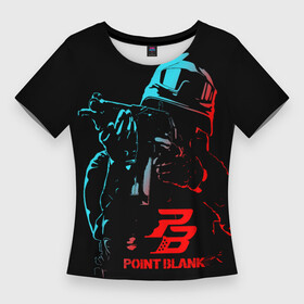 Женская футболка 3D Slim с принтом Point Blank (Project Blackout) в Екатеринбурге,  |  | ctforce | free rebels | point blank | project blackout | динозавр | игры | миротворец | повстанец