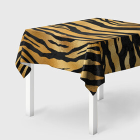 Скатерть 3D с принтом Текстура шкуры тигра в Екатеринбурге, 100% полиэстер (ткань не мнется и не растягивается) | Размер: 150*150 см | 2022 | год тигра | новый год | новый год 2022 | символ года | тигр | тигренок | тигрица | тигры