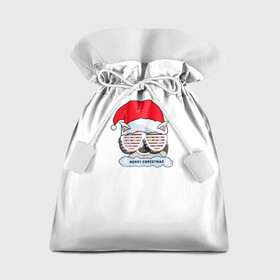 Подарочный 3D мешок с принтом Новогодний Диско Енотик в Екатеринбурге, 100% полиэстер | Размер: 29*39 см | енот | енотики | новогоднийенот | подарокенот | рождество