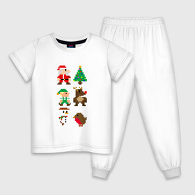 Детская пижама хлопок с принтом ВОСЬМИБИТНЫЙ НОВЫЙ ГОД в Екатеринбурге, 100% хлопок |  брюки и футболка прямого кроя, без карманов, на брюках мягкая резинка на поясе и по низу штанин
 | 2022 | 8 | 8bit | bit | christmas | cold | deer | klaus | merry | new | santa | snow | snowman | winter | year | восьмибитный | год | дед | елка | зима | клаус | мороз | новый | олень | рождество | санта | снег | снеговик | холод