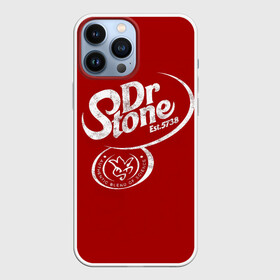 Чехол для iPhone 13 Pro Max с принтом Dr. Stone логотип в Екатеринбурге,  |  | Тематика изображения на принте: anime | dr stone | dr stone stone wars | e  mc2 | manga | senku | senkuu ishigami | аниме | вождь деревни исигами | десять миллиардов процентов | доктор камень | доктор стоун | докута сутон | исигами сенку | исигами сэнку | манга