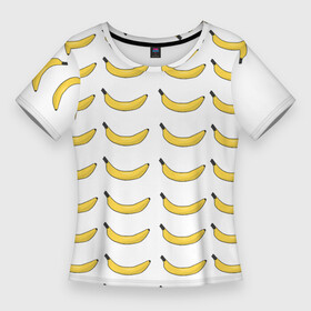 Женская футболка 3D Slim с принтом Крупный Банановый рай в Екатеринбурге,  |  | fyfy | fyfys | hfq | банановыйрай | бананы | рай