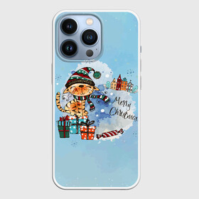 Чехол для iPhone 13 Pro с принтом Акварельный КотэКлаус в Екатеринбурге,  |  | new year | арт | графика | зима | котэ | новый год | рождество | санта