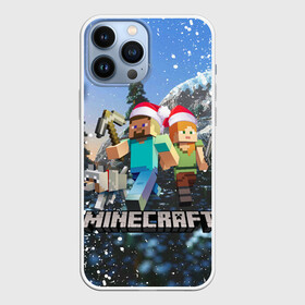 Чехол для iPhone 13 Pro Max с принтом НОВЫЙ ГОД В МАЙНКРАФТ   WINTER IS MINECRAFT 2022 в Екатеринбурге,  |  | 2022 | block | creeper | cube | minecraft | piggy | pixel | tnt | блок | гаст | геометрия | дед мороз | зима близко | крафт | крипер | кубики | майнкрафт | новогодний minecraft | новогодний майнкрафт | новый год | пиксели