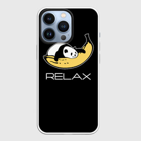 Чехол для iPhone 13 Pro с принтом Relax: панда на банане. в Екатеринбурге,  |  | banana | bear | hugged | lies | panda | relax | банан | лежит | медведь | обнял | панда