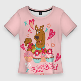 Женская футболка 3D Slim с принтом XoXo So Sweet в Екатеринбурге,  |  | 14 февраля | scooby | scooby doo | statwb | valentine | valentines | валентин | влюблён | влюблённые | день валентина | день влюблённых | любвоная | любовь | мульт | мультики | мультфильм | св валентин | скуби | скуби ду