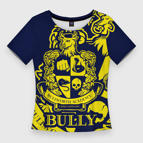 Женская футболка 3D Slim с принтом Bully, Bullworth Academy в Екатеринбурге,  |  | bullworth academy | bully | canis canem edit | академия буллворта | булворт | булли | игры