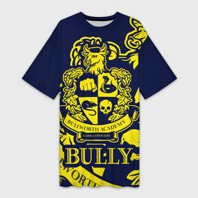 Платье-футболка 3D с принтом Bully, Bullworth Academy в Екатеринбурге,  |  | bullworth academy | bully | canis canem edit | академия буллворта | булворт | булли | игры