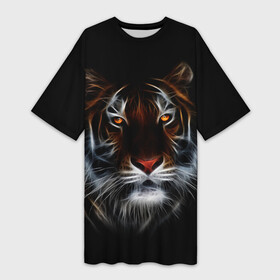 Платье-футболка 3D с принтом Тигр в Темноте  Глаза Зверя в Екатеринбурге,  |  | 2022 | beast | black | cat | christmas | merry | new year | tiger | xmas | водяной | год тигра | животные | зверь | когти | кот | кошки | новый год | огонь | паттерн | полосатый | рождество | тигр | узор | чб | черный