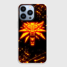 Чехол для iPhone 13 Pro с принтом THE WITCHER FIRE WOLF LOGO   ОГНЕННЫЙ ВЕДЬМАК в Екатеринбурге,  |  | geralt | the witcher | the witcher wild hunt | witcher | wolf | аард | аксий | белый волк | бестиарий | ведьмак | ведьмак 3 | волк | геральт | игни | ирден | йенифер | каер морхен | квен | охотник | трисс | цири | школа волка