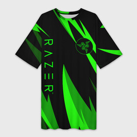 Платье-футболка 3D с принтом RAZER  GREEN в Екатеринбурге,  |  | 101 | brand | company | gamer | green | logo | mamba | naga | player | razer | rzr | snake | бренд | железо | зеленый | змея | компания | лого | рейзер | софт
