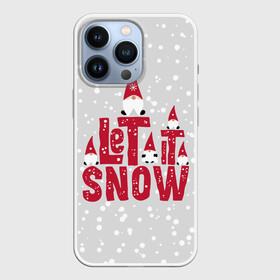 Чехол для iPhone 13 Pro с принтом Let it snow   пусть идет снег в Екатеринбурге,  |  | christmas | gnomes | let it snow | new year | red caps | winter | гномы | зима | красные колпаки | новый год | пусть идет снег | рождество