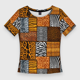 Женская футболка 3D Slim с принтом тигр, полосы, 2022 в Екатеринбурге,  |  | Тематика изображения на принте: 2022 год | в полоску | зебра | зима | змеиный | змея | леопардовый | новогодний | оранжевый | полосатый | пятнистый | с тигром | тигр | тигровый | шкуры животных