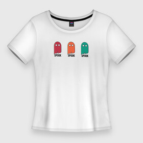 Женская футболка 3D Slim с принтом Ghost Spook в Екатеринбурге,  |  | creepyspook | ghost | halloween | spook | spooky