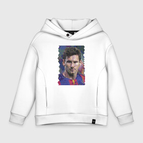 Детское худи Oversize хлопок с принтом Lionel Messi   striker, Barcelona в Екатеринбурге, френч-терри — 70% хлопок, 30% полиэстер. Мягкий теплый начес внутри —100% хлопок | боковые карманы, эластичные манжеты и нижняя кромка, капюшон на магнитной кнопке | Тематика изображения на принте: argentina | barcelona | celebrity | football | forward | lionel messi | spain | star | striker | аргентина | звезда | знаменитость | испания | лионель месси | нападающий | форвард | футбол