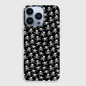 Чехол для iPhone 13 Pro с принтом Roger skull в Екатеринбурге,  |  | bone | bones | jolly roger | pirat | roger | skull | skulls | smile | веселый роджер | кости | пират | пиратский | роджер | улыбка | череп | черепа