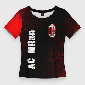 Женская футболка 3D Slim с принтом AC MILAN  AC Milan + Графика в Екатеринбурге,  |  | ac | ac milan | acm | football | logo | milan | sport | клуб | лого | логотип | логотипы | милан | символ | символы | соты | спорт | форма | футбол | футбольная | футбольный