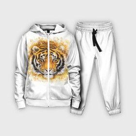 Детский костюм 3D с принтом Дикий Тигр (Wild Tiger) в Екатеринбурге,  |  | animal | beast | cat | predator | tiger | амурский тигр | белый тигр | год тигра | дикий тигр | животное | зверь | злой тигр | кот | новый год 2022 | оскал | охотник | полосатая кошка | полоски тигра | саблезубый тигр