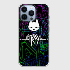 Чехол для iPhone 13 Pro с принтом Stray   бродяга в Екатеринбурге,  |  | adventure | cat | computer game | emblem | inscription | kitten | logo | lost | neon text | stray | tramp | бродяга | заблудший | компьютерная игра | кот | котёнок | логотип | надпись | неоновый текст | приключения | эмблема