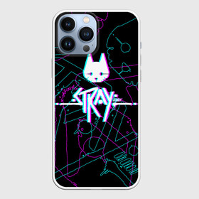 Чехол для iPhone 13 Pro Max с принтом Stray: кот бродяга в Екатеринбурге,  |  | adventure | cat | computer game | emblem | inscription | kitten | logo | lost | neon text | out of focus | stray | tramp | бродяга | заблудший | компьютерная игра | кот | котёнок | логотип | надпись | неоновый текст | приключения | сбитая резко