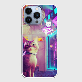 Чехол для iPhone 13 Pro с принтом Stray | Кот | в Екатеринбурге,  |  | bluetwelve studio | stray gameplay | stray кот | б12 | бродячий кот | игры про кошек | роботы | стрей игра про кота