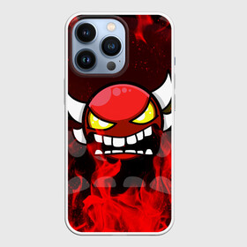 Чехол для iPhone 13 Pro с принтом GEOMETRY DASH RAGE SMLIE LEVELS RED FIRE в Екатеринбурге,  |  | 2d | arcade | demon | fire | flame | game | geometry dash | levels | meltdown | rage | red fire | robtop | smile | аркада | геометрический тире | демон | красный огонь | огонь | пламя | раннер | смайлы | уровни | эмоции | ярость