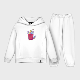 Детский костюм хлопок Oversize с принтом Cool cocktail в Екатеринбурге,  |  | cocktail | color | ears | eye | fringe | horn | smile | tail | unicorn | глаз | единорог | коктейль | рог | улыбка | уши | хвост | цвет | чёлка