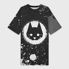 Платье-футболка 3D с принтом STRAY  Краски в Екатеринбурге,  |  | game | games | logo | paint | stray | брызги | игра | игры | кот | котик | котики | коты | краска | лого | логотип | логотипы | мордочка | символ | символы | стрей