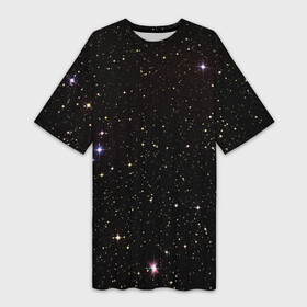 Платье-футболка 3D с принтом Ночное звездное небо в Екатеринбурге,  |  | астрономия | вселенная | галактика | детские | звездное небо | звезды | космос | небо | созвездия