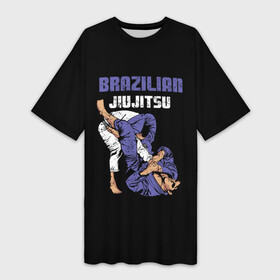 Платье-футболка 3D с принтом BRAZILIAN JIU JITSU  (BJJ) в Екатеринбурге,  |  | Тематика изображения на принте: brazilian jiu jitsu | fighter | jujutsu | karate | боевые искусства | боец | бои | бойцовский клуб | болевой приём | борьба | воин | джиу джитсу | дзюдзюцу | дзюдо | единоборства | карате | кимоно | рукопашный бой | сила