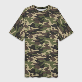 Платье-футболка 3D с принтом Лесной Камуфляж (Camouflage) в Екатеринбурге,  |  | camouflage | military | армия | боец | ввс | вдв | вмф | военный камуфляж | воин | война | гру | десантник | дшб | камуфляж | кгб | маскировка | масхалат | мвд | милитари | мчс | омон | охота | патриот | пво