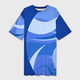 Платье-футболка 3D с принтом Голубые волны  Море релакс в Екатеринбурге,  |  | blue | laguna | relax | sea | tourist | travel | waves | абстракция | белый | блю | волны | лагуна | море | морской | океан | отдых | отдыхать | поездка | си | синий | турист | туристический