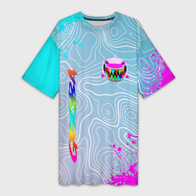 Платье-футболка 3D с принтом 6IX9INE Gooba Брызги. в Екатеринбурге,  |  | 6ix9ine | 6ix9ine акула | daniel hernandez | gooba | rap | shark | six nine | tekashi | акула | даниэль эрнандес | музыка | реп | сикс найн | текаши